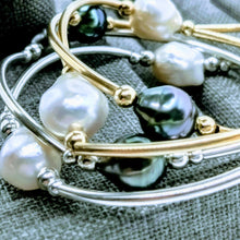 Load image into Gallery viewer, Triple Tahitian or Freshwater pearl tube bracelets
