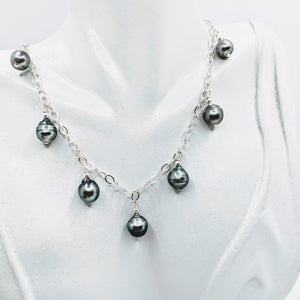 Tahitian multi-pearl drop necklace