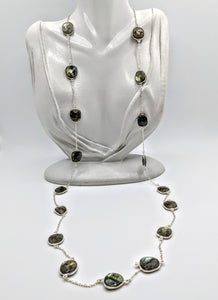 Labradorite & Sterling gem chain with detachable Pearl pendant