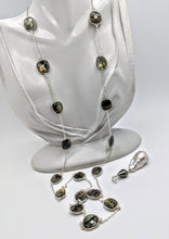 Load image into Gallery viewer, Labradorite &amp; Sterling gem chain with detachable Pearl pendant
