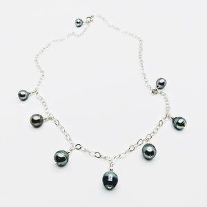 Tahitian multi-pearl drop necklace