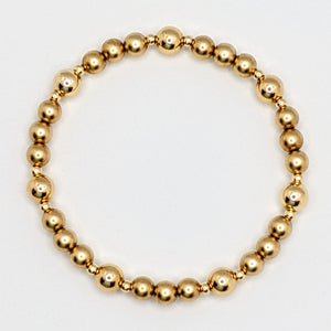 Sterling silver bracelet with matte and bright Sterling or gold bead accents