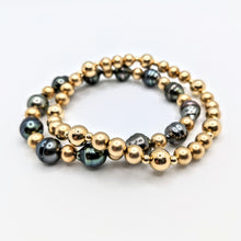 Load image into Gallery viewer, Multi Tahitian pearl bracelet - 14Kgf or Sterling beads
