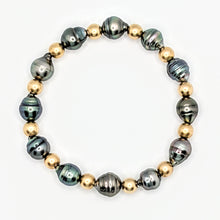 Load image into Gallery viewer, Multi Tahitian pearl bracelet - 14Kgf or Sterling beads
