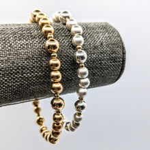 Load image into Gallery viewer, Sterling silver bracelet with matte and bright Sterling or gold bead accents
