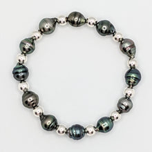 Load image into Gallery viewer, Multi Tahitian pearl bracelet - 14Kgf or Sterling beads
