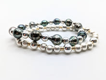 Load image into Gallery viewer, Multi Tahitian pearl bracelet - 14Kgf or Sterling beads
