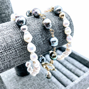 Hand-wired Tahitian pearl bracelet