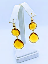 Load image into Gallery viewer, Double faceted earrings (shown In Citrine Hydro Quartz)
