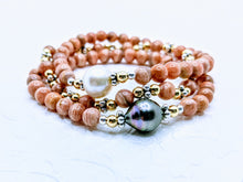 Load image into Gallery viewer, Gemstone stack bracelets (shown in Rhodochrosite)  .. sold together or separate. See gemstone options.
