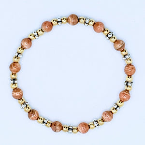 Gemstone stack bracelets (shown in Rhodochrosite)  .. sold together or separate. See gemstone options.