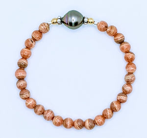 Gemstone stack bracelets (shown in Rhodochrosite)  .. sold together or separate. See gemstone options.