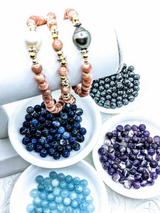 Gemstone stack bracelets (shown in Rhodochrosite)  .. sold together or separate. See gemstone options.