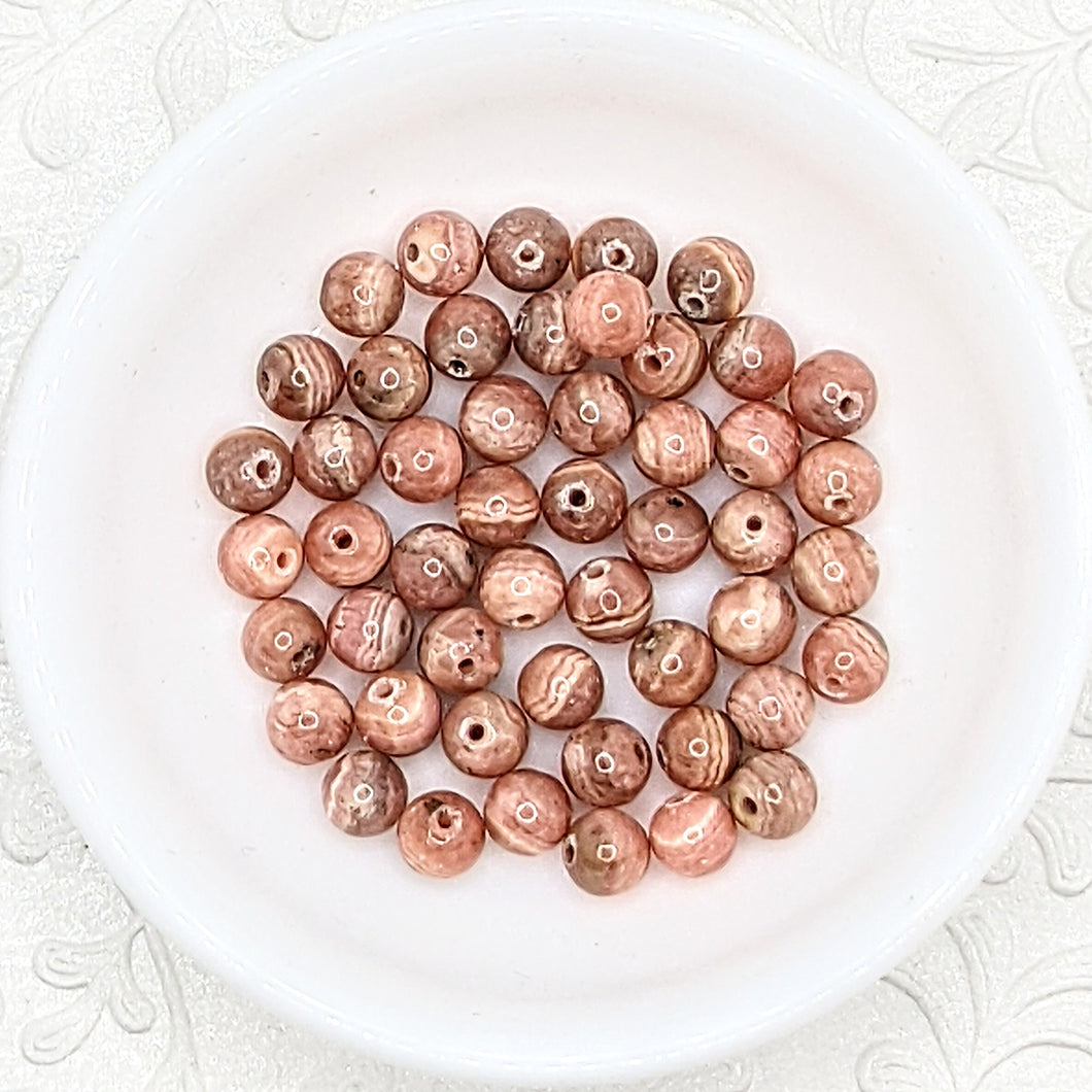 Gemstone stack bracelets (shown in Rhodochrosite)  .. sold together or separate. See gemstone options.
