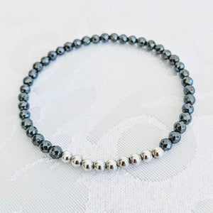 Faceted Hematite and Sterling Silver