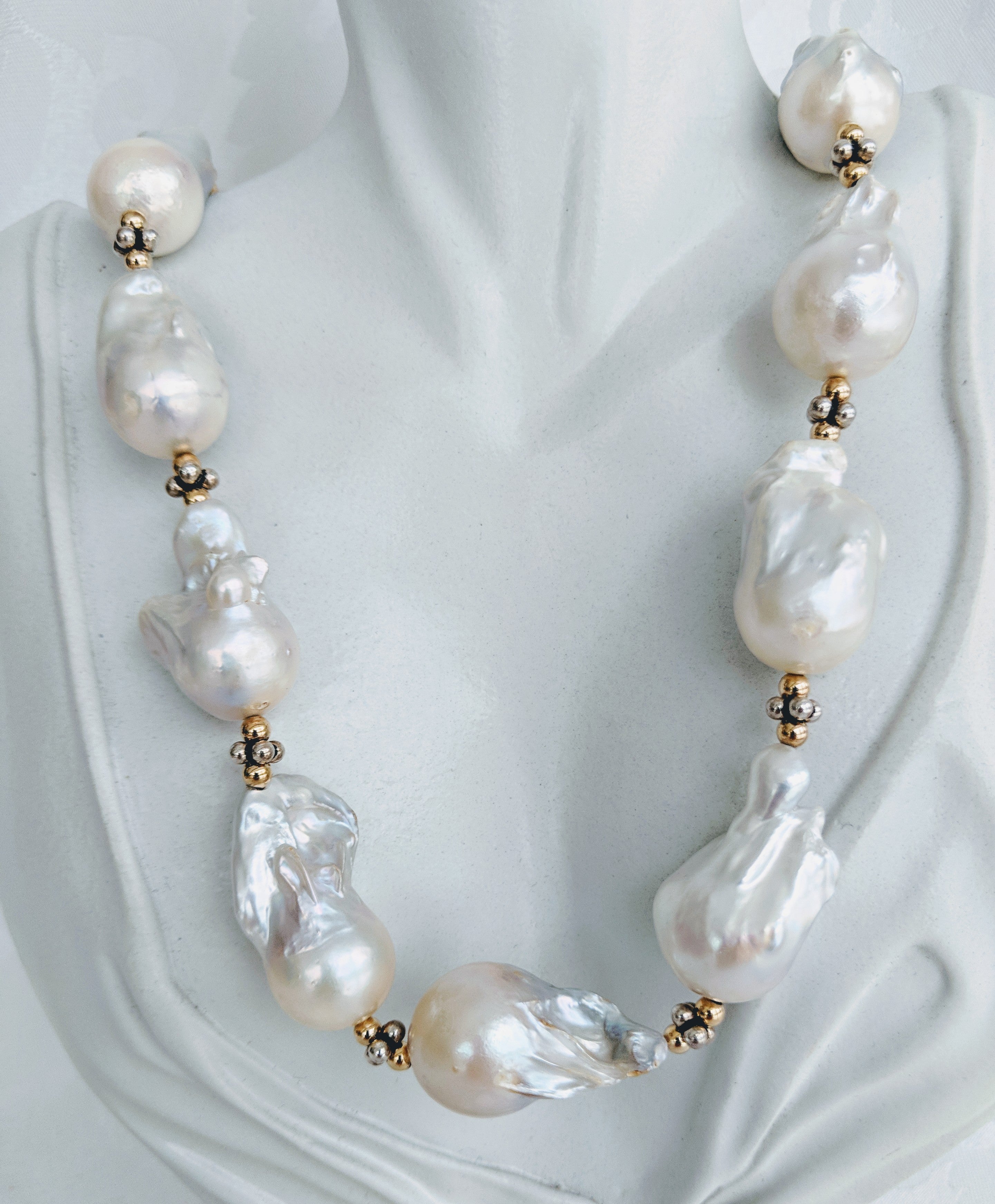 Hand link potato pearl chain necklace – Barb McSweeney Jewelry