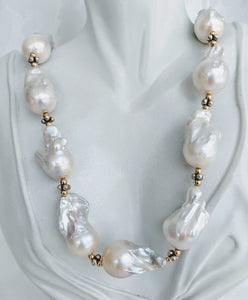 Stunning Extra Large Baroque pearl necklace