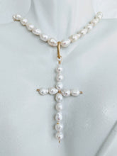 Load image into Gallery viewer, Baby Baroque freshwater pearl cross

