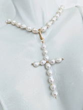 Load image into Gallery viewer, Baby Baroque freshwater pearl cross
