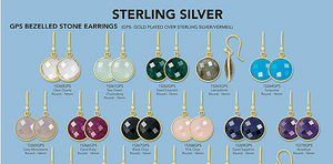 Gold vermeil, round, faceted quartz earrings (see other colors)