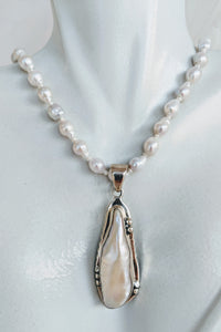 Baby Baroque Pearl necklace with large freshwater pearl pendant
