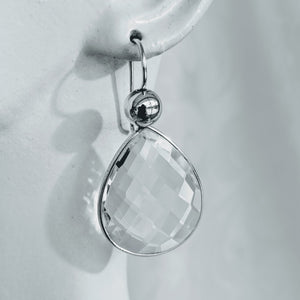 Single faceted earrings in Sterling silver or gold Vermeil with interchangable beads (See all color options)