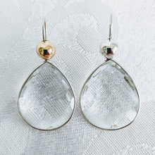 Load image into Gallery viewer, Single faceted earrings in Sterling silver or gold Vermeil with interchangable beads (See all color options)
