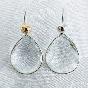 Single faceted earrings in Sterling silver or gold Vermeil with interchangable beads (See all color options)