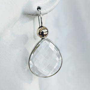 Single faceted earrings in Sterling silver or gold Vermeil with interchangable beads (See all color options)