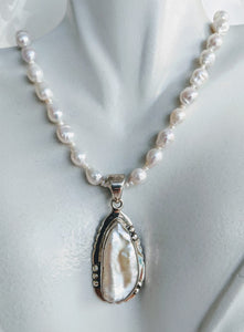 Baby Baroque pearl necklace with Sterling pearl pendant