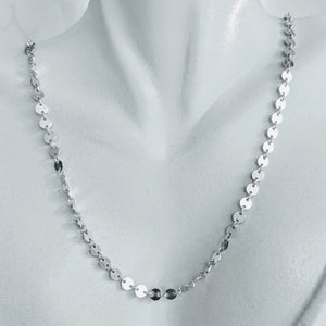 Sterling silver circle link necklace
