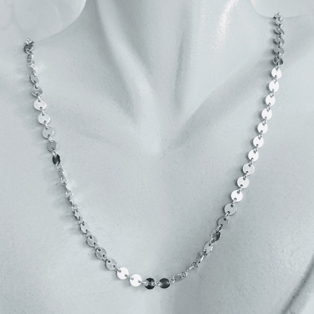 Sterling silver circle link necklace