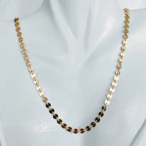 Gold circle link chain necklace