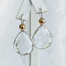 Load image into Gallery viewer, Single faceted earrings in Sterling silver or gold Vermeil with interchangable beads (See all color options)
