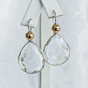 Single faceted earrings in Sterling silver or gold Vermeil with interchangable beads (See all color options)