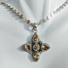 Load image into Gallery viewer, Citrine and Sterling silver 4 point pendant
