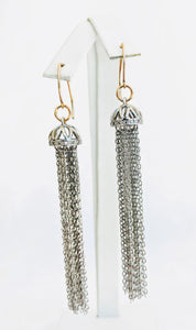 Stainless steel tassel / 14k gf earwire