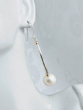 Load image into Gallery viewer, Sterling tube pearl earrings
