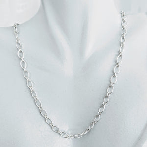Sterling silver long & short link chain