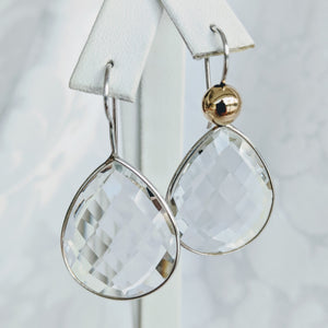 Single faceted earrings in Sterling silver or gold Vermeil with interchangable beads (See all color options)