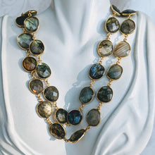 Load image into Gallery viewer, Gold and Labradorite gem chain
