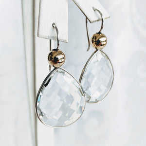 Single faceted earrings in Sterling silver or gold Vermeil with interchangable beads (See all color options)