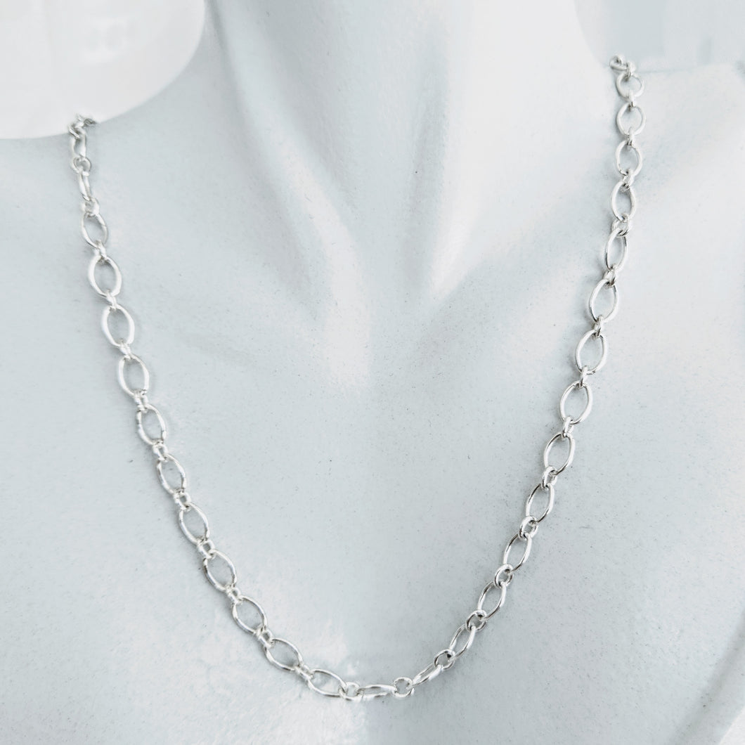Sterling silver long & short link chain