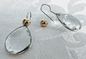 Single faceted earrings in Sterling silver or gold Vermeil with interchangable beads (See all color options)