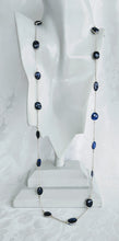 Load image into Gallery viewer, Sterling silver and Blue Sapphire gem chain necklace
