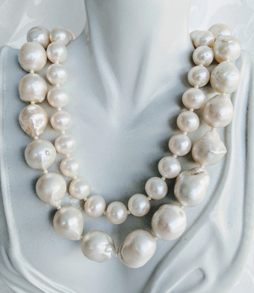 Two-strand pearl necklace with diamond clasp - Stittgen Fine Jewelry |  Exceptional designs handcrafted by Vancouver's best goldsmiths