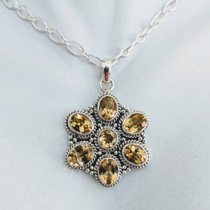 Citrine and Sterling silver pendant