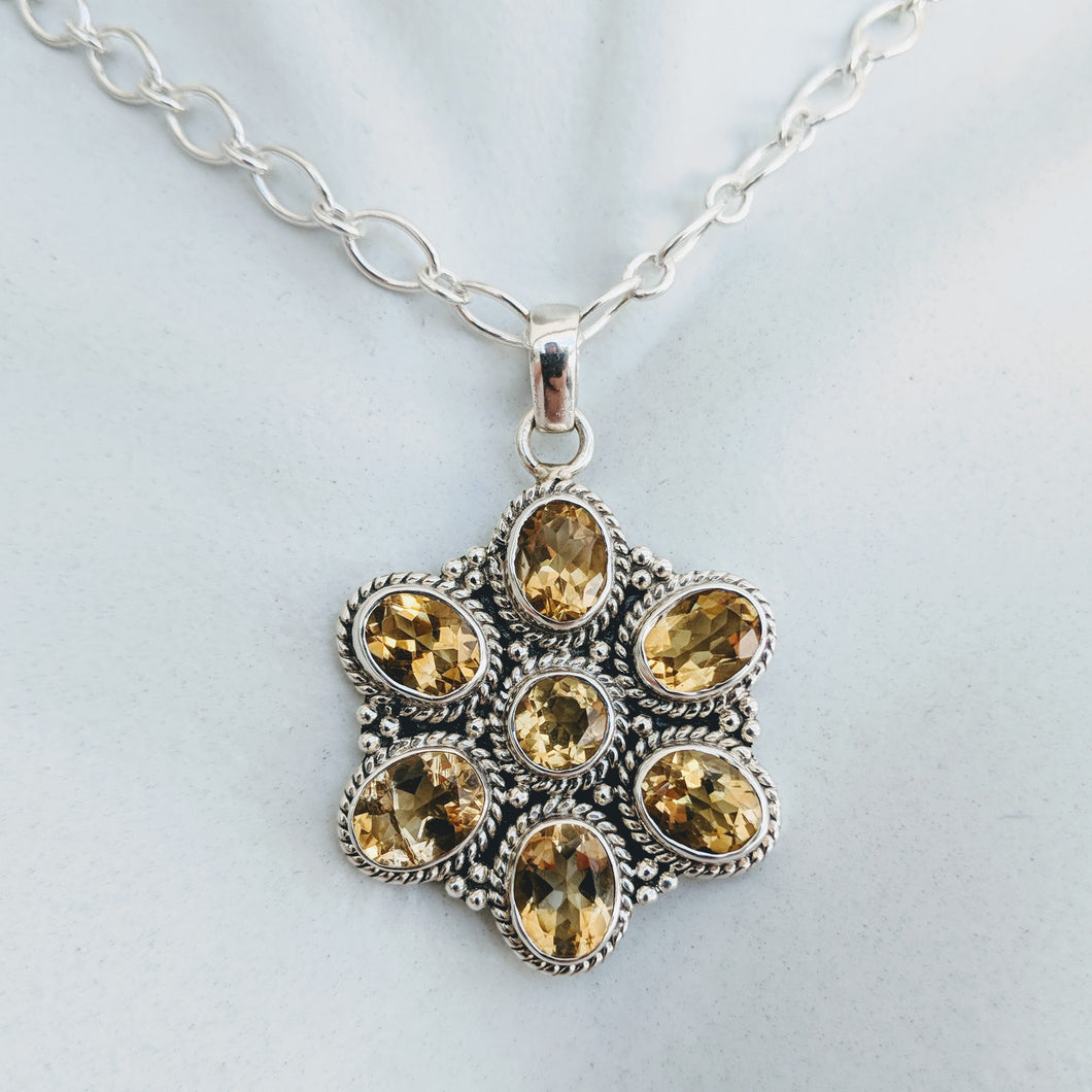 Citrine and Sterling silver pendant