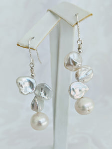 Keshi pearl drop earrings