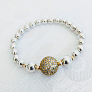 Sterling silver balls with gold CZ ball